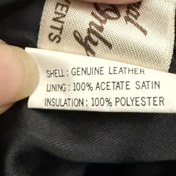 Clipper Mist By London Fog Black Leather Men’s Bomber Jacket Size M Aviator 90’s - Picture 8 of 10